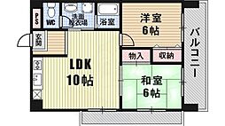 築港武智マンション 2LDKの間取図画像