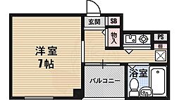 天保山ハーバービュー 1Kの間取図画像
