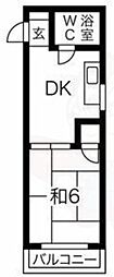 プレアール三軒家東 1DKの間取図画像