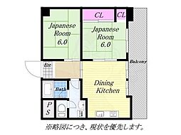 S-courtBENTEN 2DKの間取図画像