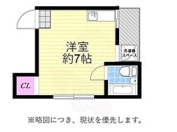 泉尾ハイム ワンルームの間取図画像