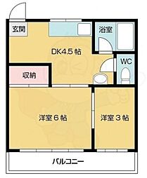 葵コーポ 2Kの間取図画像