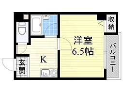 シティーライフ千代崎 1Kの間取図画像
