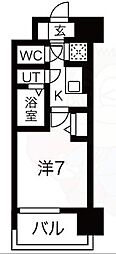 レジュールアッシュウェストレジデンス 1Kの間取図画像