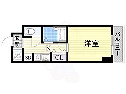 アーバンパレス九条 ワンルームの間取図画像