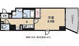 ルクシア阿波座 1Kの間取図画像