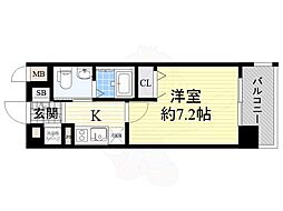 エスリード弁天町パークプレイス 1Kの間取図画像