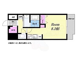 パークフラッツ弁天町駅前 ワンルームの間取図画像