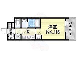 アドバンス大阪ドーム前アヴェニール 1Kの間取図画像