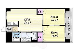 ロイヤルハイツ河田 2LDKの間取図画像