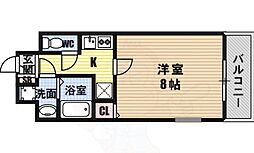 クリスタルグランツ大阪BAY 1Kの間取図画像
