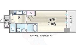 スプランディッド大阪WEST 1Kの間取図画像