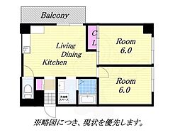 エスポワール参番館 2LDKの間取図画像