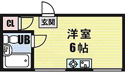 パークサイドハイツ ワンルームの間取図画像