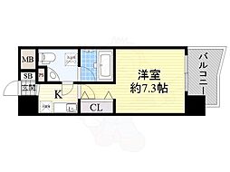 ウィルドゥ市岡 1Kの間取図画像