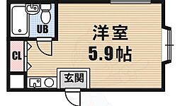 グリシーヌ弁天町 ワンルームの間取図画像