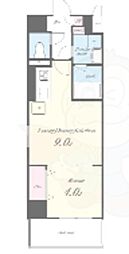 アリビオ大阪港 1LDKの間取図画像