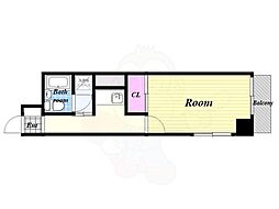 シャトー元町 ワンルームの間取図画像