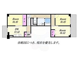 天保山第五コーポ1号棟 3DKの間取図画像