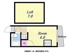 ロフティ西九条 ワンルームの間取図画像