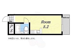 アッシュコート夕凪 ワンルームの間取図画像
