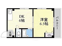 ポートパレス磯路 1DKの間取図画像