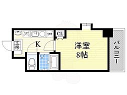 メゾンドラフィネ 1Kの間取図画像