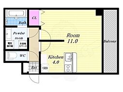 VILLAK&F2 ワンルームの間取図画像