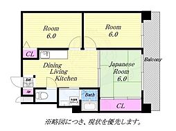 シャトー弁天 3LDKの間取図画像