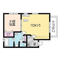 JR東海道・山陽本線 京都駅 徒歩12分の賃貸アパート 3階1LDKの間取り