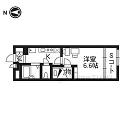 JR山陰本線 二条駅 徒歩2分の賃貸アパート 1階1Kの間取り