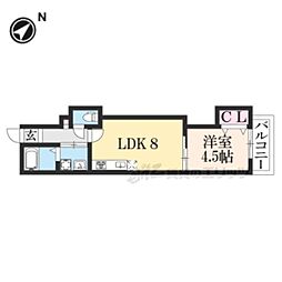 京都地下鉄東西線 御陵駅 徒歩5分の賃貸アパート 1階1LDKの間取り