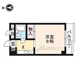 アレックス白川 1Kの間取図画像