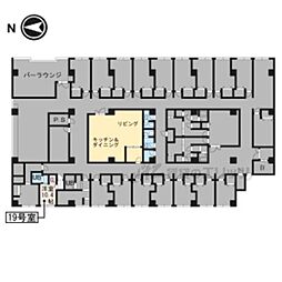 レヴィア北白川 ワンルームの間取図画像