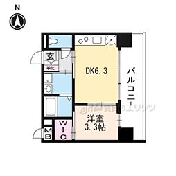 プレサンスTHEKYOTO東福寺WEST 1DKの間取図画像