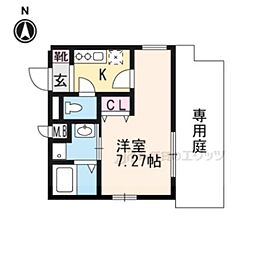 アクエルド京大北 1Kの間取図画像