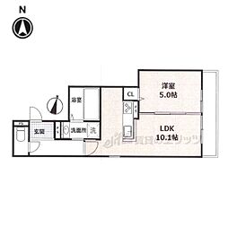 Kitaoji Residence 1LDKの間取図画像