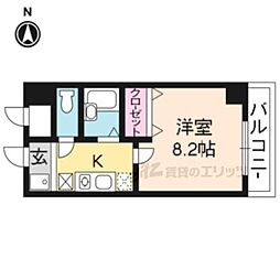 アマーレ御幸町 1Kの間取図画像