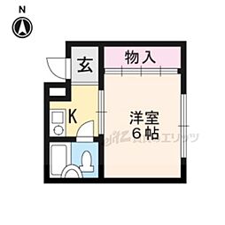 メゾン・ド・バドウ新町 1Kの間取図画像