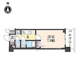 ドムールY 1Kの間取図画像