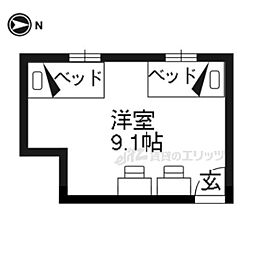 永井ハウス ワンルームの間取図画像