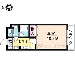 グレイス花園 1Kの間取図画像