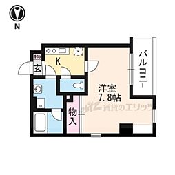 クリスタルグランツ京都御所西 1Kの間取図画像