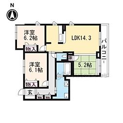 ウインド・フィル華水邸 3LDKの間取図画像