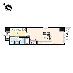 エス・キュート京都下鴨東 1Kの間取図画像