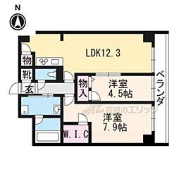 セントリヴィエ二条 2LDKの間取図画像