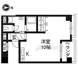 京都友禅文化会館 ワンルームの間取図画像
