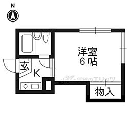 りぶる壱番館 1Kの間取図画像