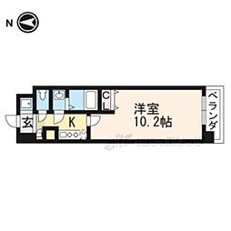 サンシティ烏丸高辻 1Kの間取図画像