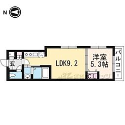 アドバンス京都北大路レフィナード 1DKの間取図画像